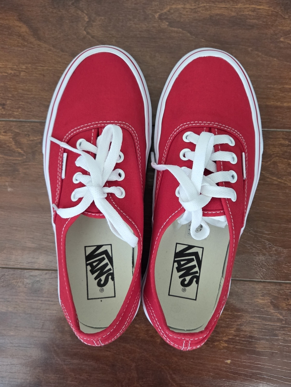 Vans Classic Low-Top Canvas Sneakers in Red and White Women Size 7.5 Skating - Picture 5 of 9